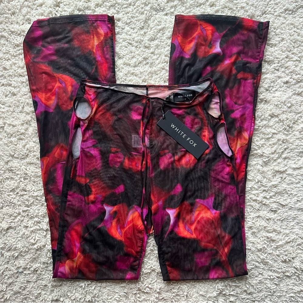 WHITE FOX RHYTHM OF THE NIGHT BUSTIER AND PANT SET IN PINK FLAME PRINT - Picture 13 of 15